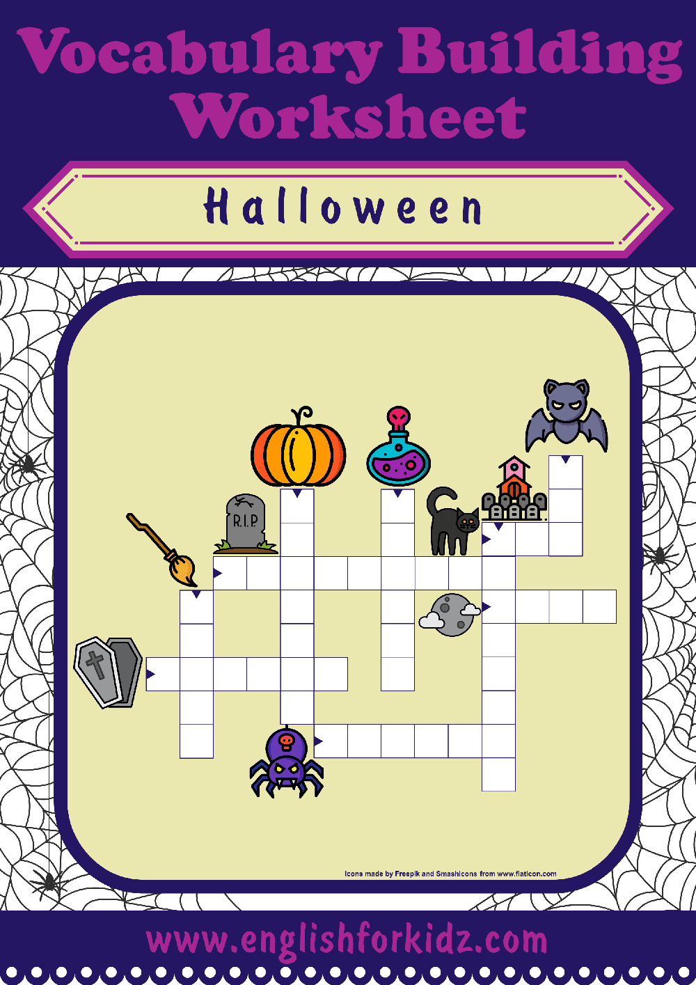 English For Kids Step By Step Printable Halloween Crossword Puzzles English For Kids Step By Step Printable Halloween Crossword Puzzles