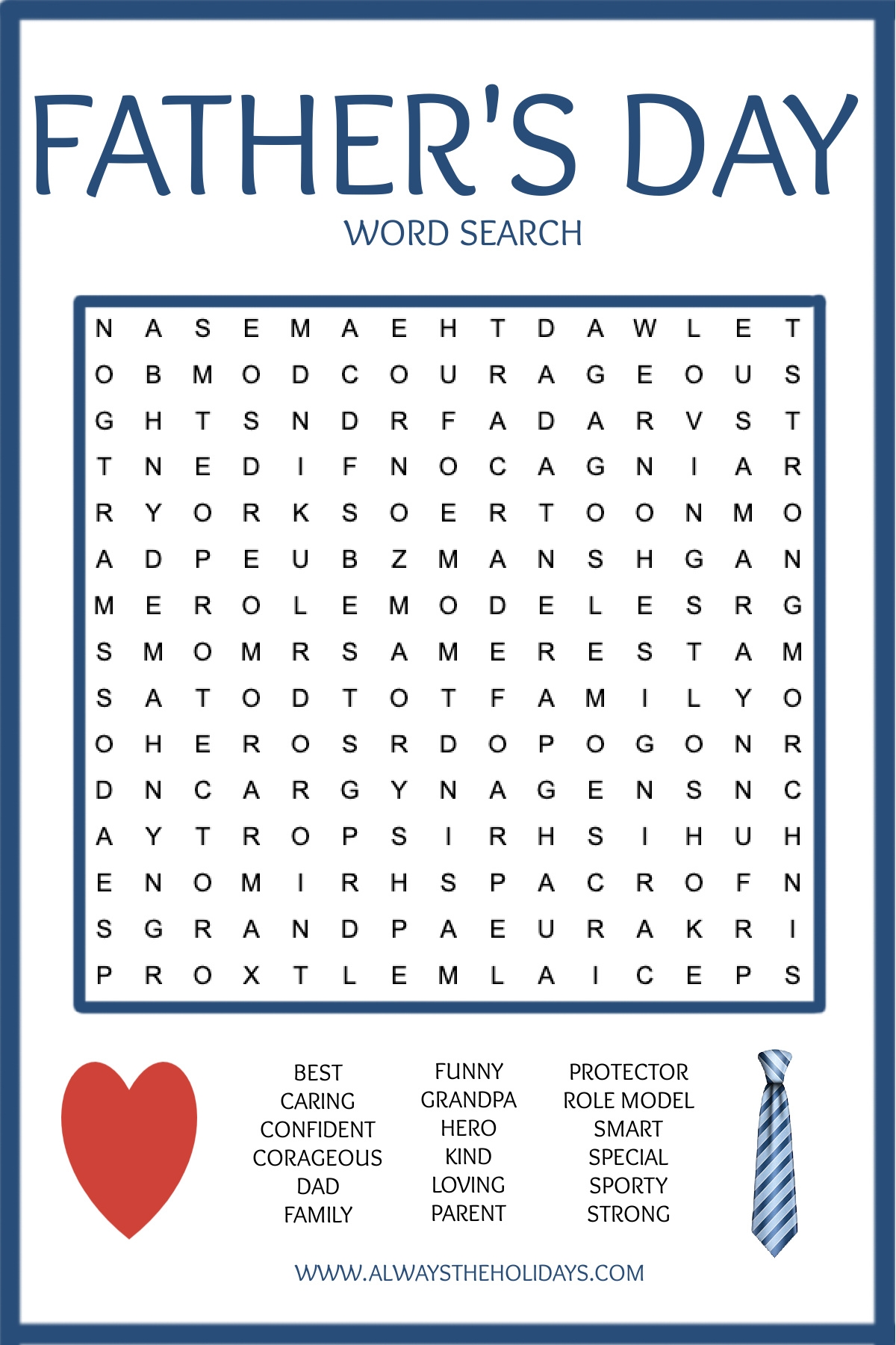 Father s Day Word Search Printable Free Word Find Printable