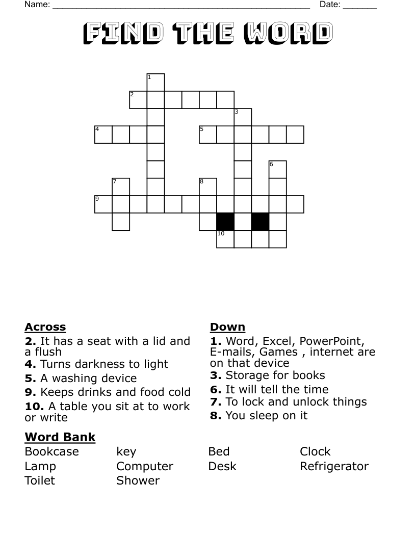Find The Word Crossword WordMint