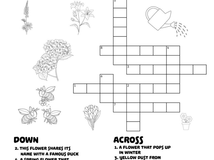 Floral Crossword Beeloo Printable Crafts And Activities For Kids