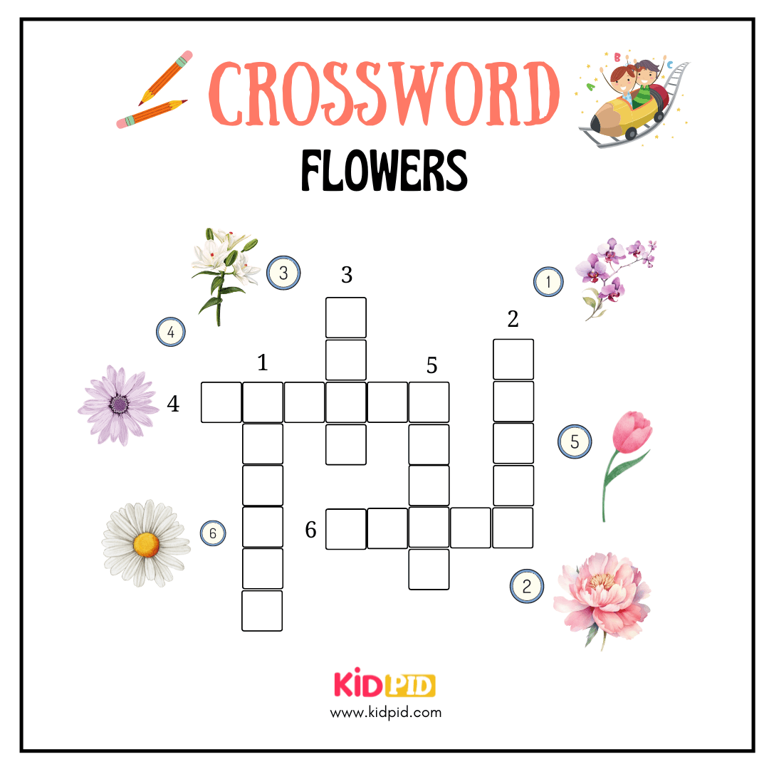Flowers Crosswords Worksheet For Grade 3 Kidpid Flowers Crosswords Worksheet For Grade 3 Kidpid