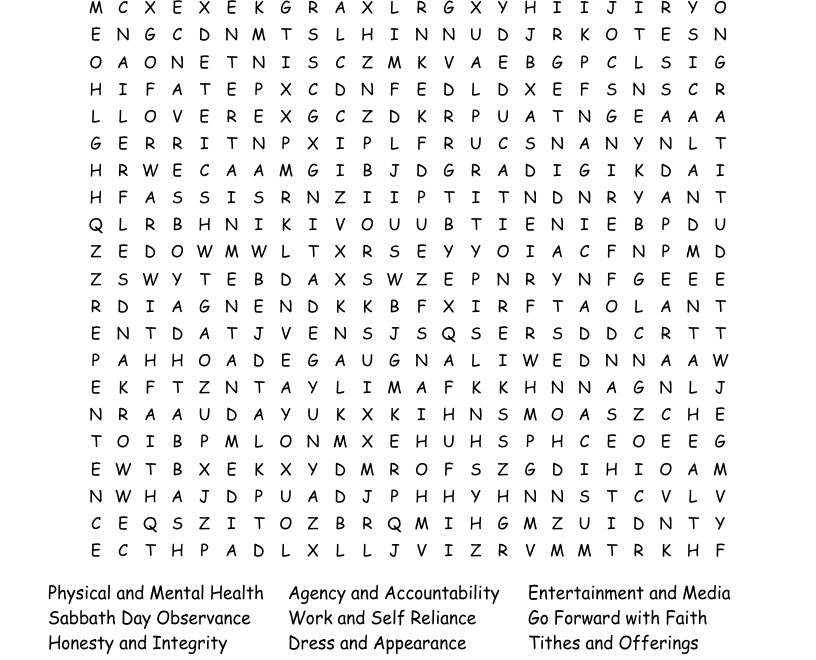 For The Strength Of Youth Word Search WordMint