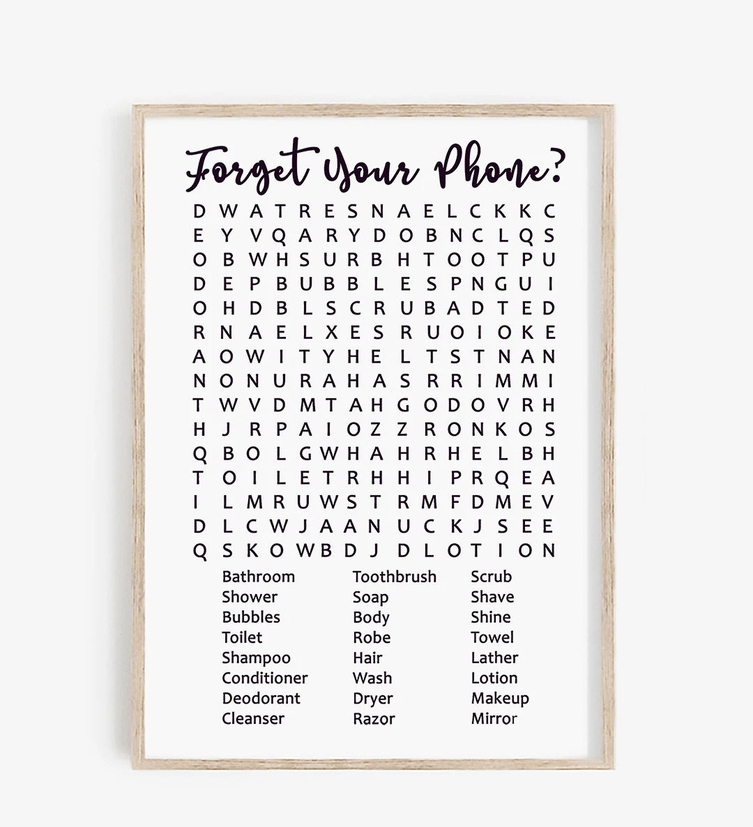 Forget Your Phone Bathroom Sign Printable Word Search Forgot Your Phone Crossword Bathroom Sign Wall Art Decor Games Digital Files Etsy Forget Your Phone Bathroom Sign Printable Word Search Forgot Your Phone Crossword Bathroom Sign Wall Art Decor Games Digital Files Etsy