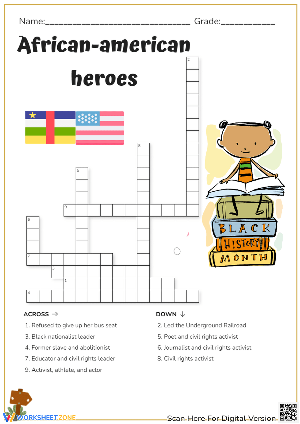 Free And Printable Black History Crossword Puzzle Worksheets Library Free And Printable Black History Crossword Puzzle Worksheets Library