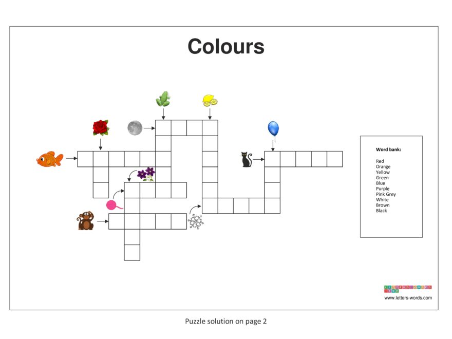 Free Crossword Puzzles For Children With Printable Solutions