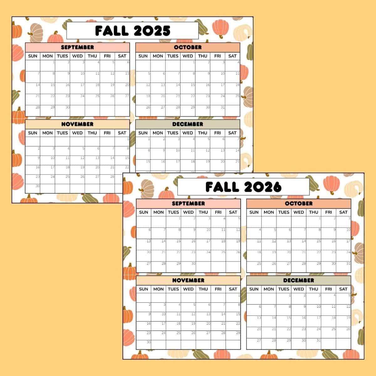 Free Fall Calendar Printable 2025 2026 PDF Free Fall Calendar Printable 2025 2026 PDF