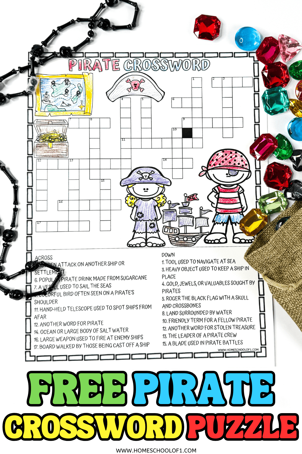 Free Pirate Crossword Puzzle For Kids Free Pirate Crossword Puzzle For Kids