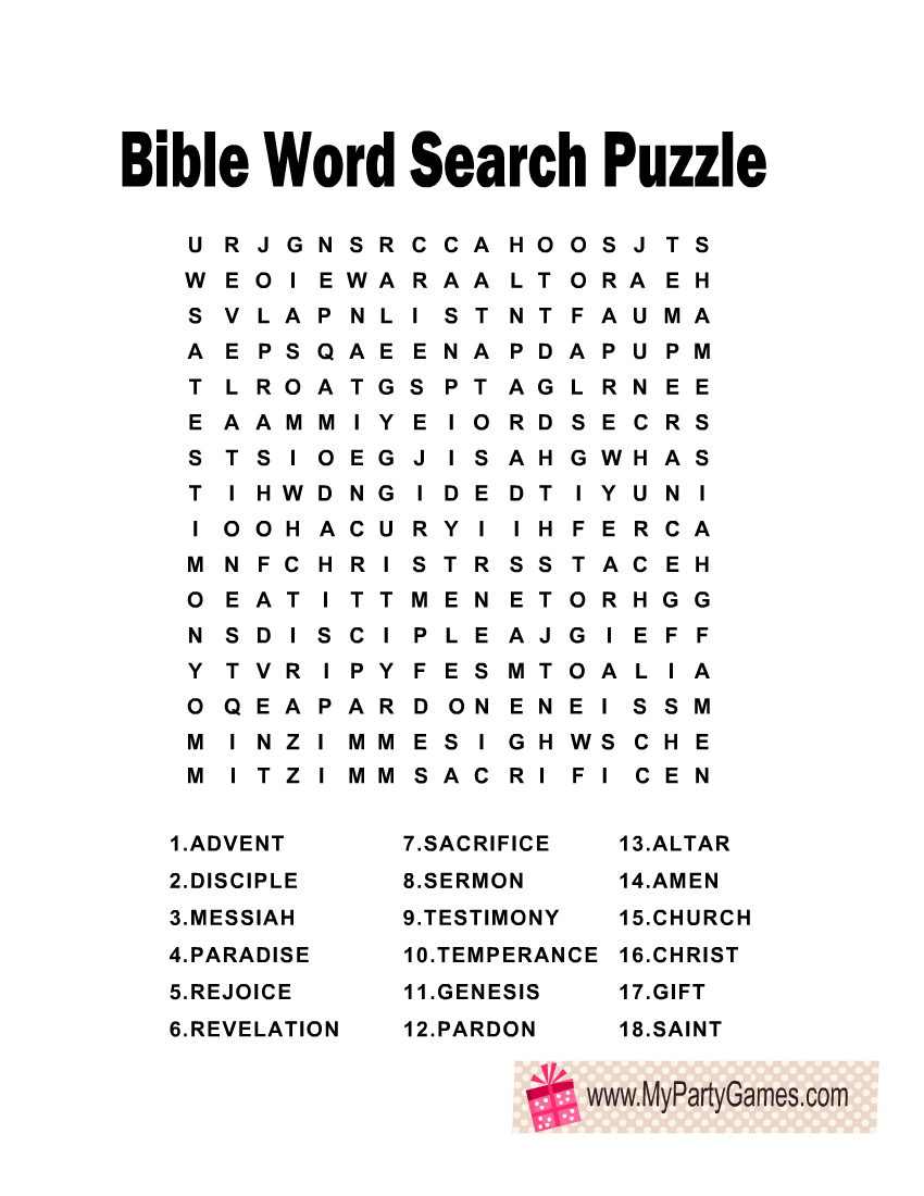 Free Printable Bible Word Search Puzzles With Answer Key Free Printable Bible Word Search Puzzles With Answer Key