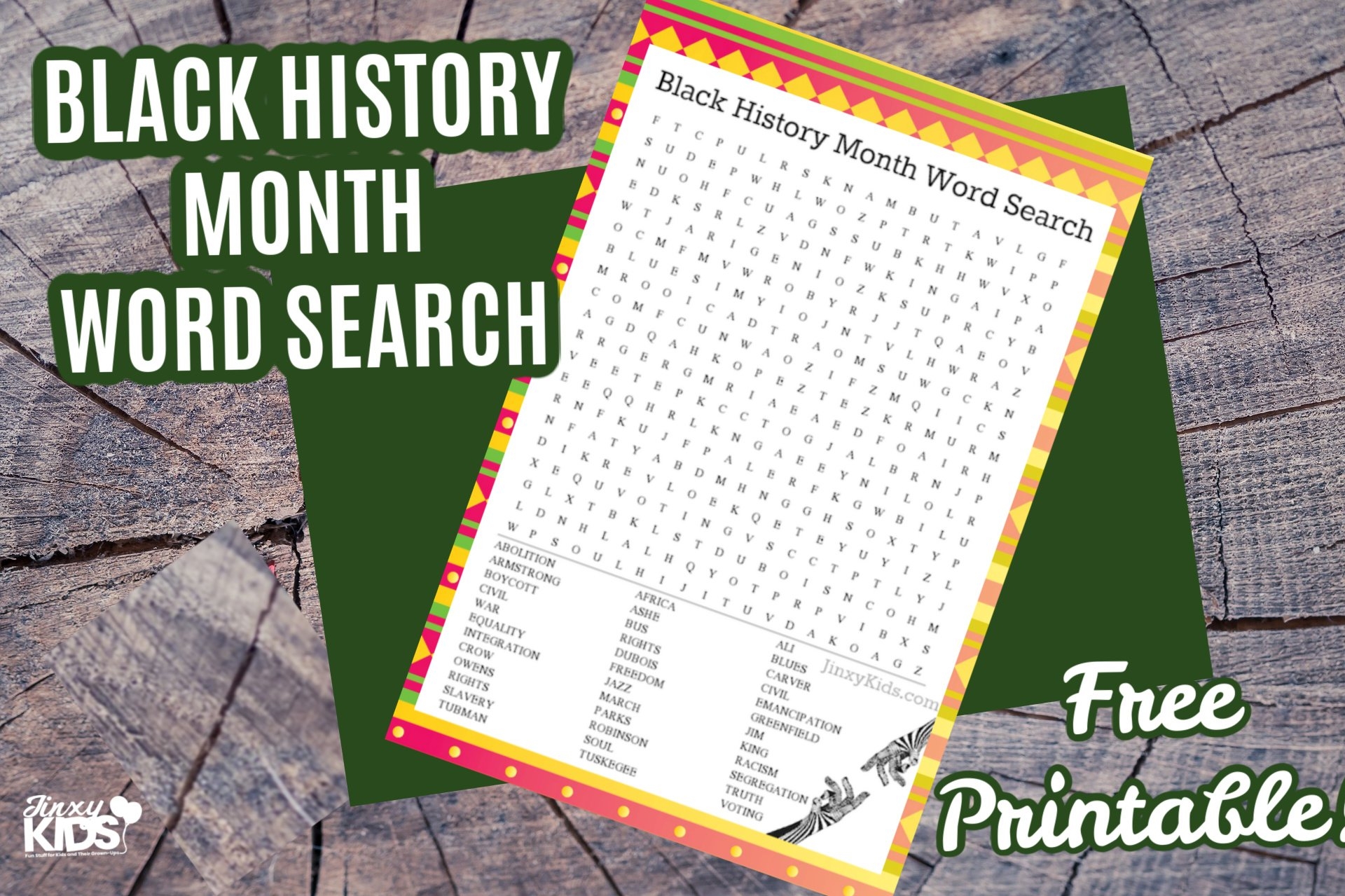 FREE Printable Black History Month Word Search Puzzle Jinxy Kids FREE Printable Black History Month Word Search Puzzle Jinxy Kids