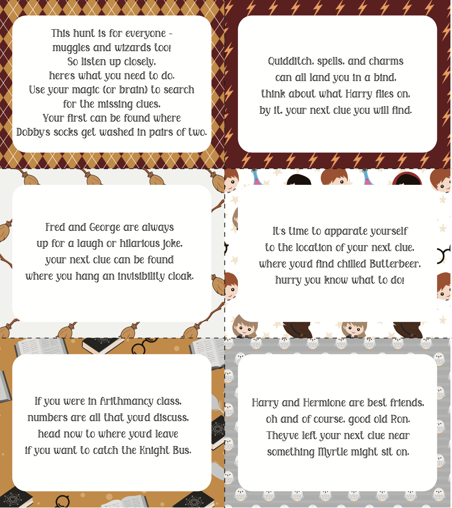 Free Printable Harry Potter Scavenger Hunt Play Party Plan