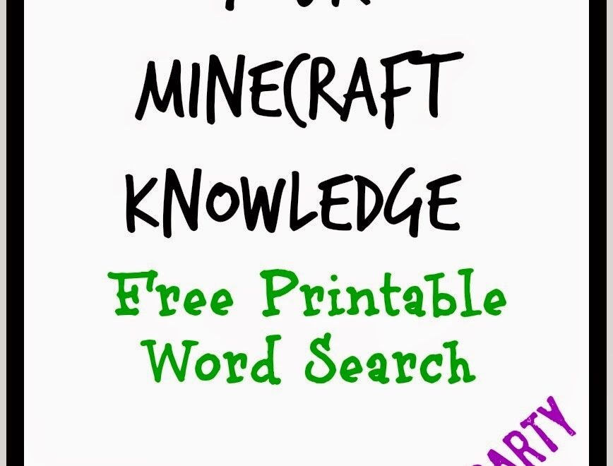 Free Printable Minecraft CrossWord Search Test Your Minecraft Knowledge Adventures Of Kids Creative Chaos