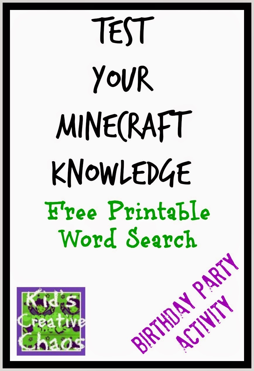 Free Printable Minecraft CrossWord Search Test Your Minecraft Knowledge Adventures Of Kids Creative Chaos