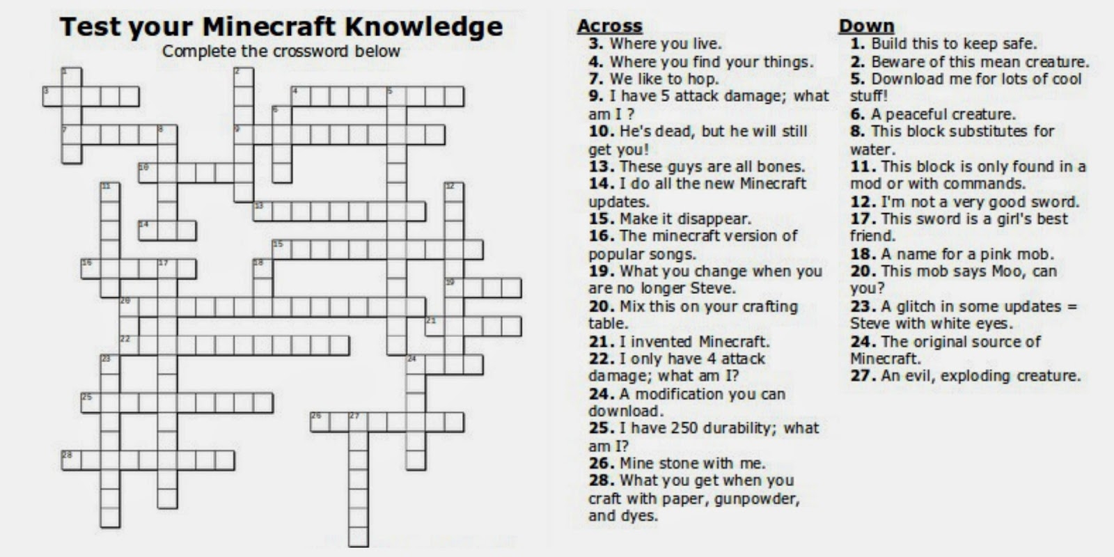 Free Printable Minecraft CrossWord Search Test Your Minecraft Knowledge Adventures Of Kids Creative Chaos Free Printable Minecraft CrossWord Search Test Your Minecraft Knowledge Adventures Of Kids Creative Chaos