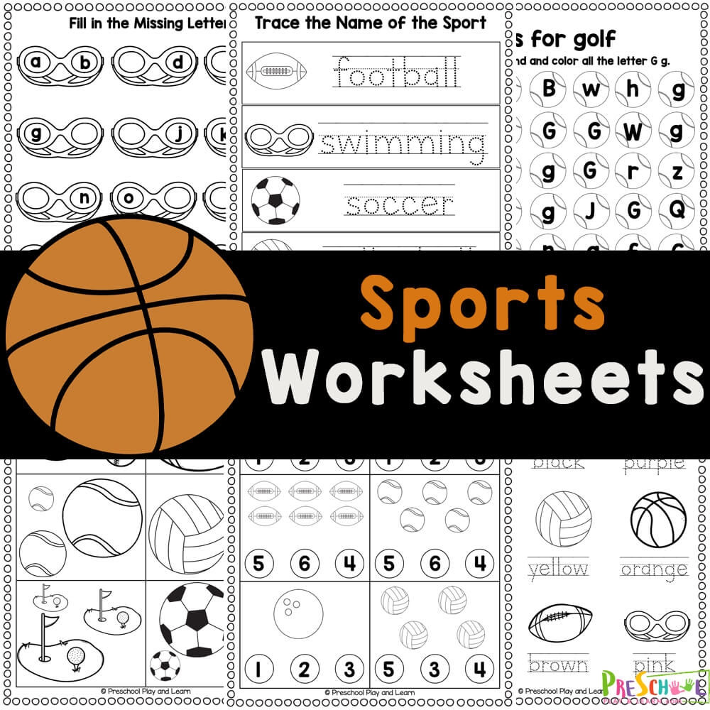 FREE Printable Sports Worksheets For Preschoolers  FREE Printable Sports Worksheets For Preschoolers