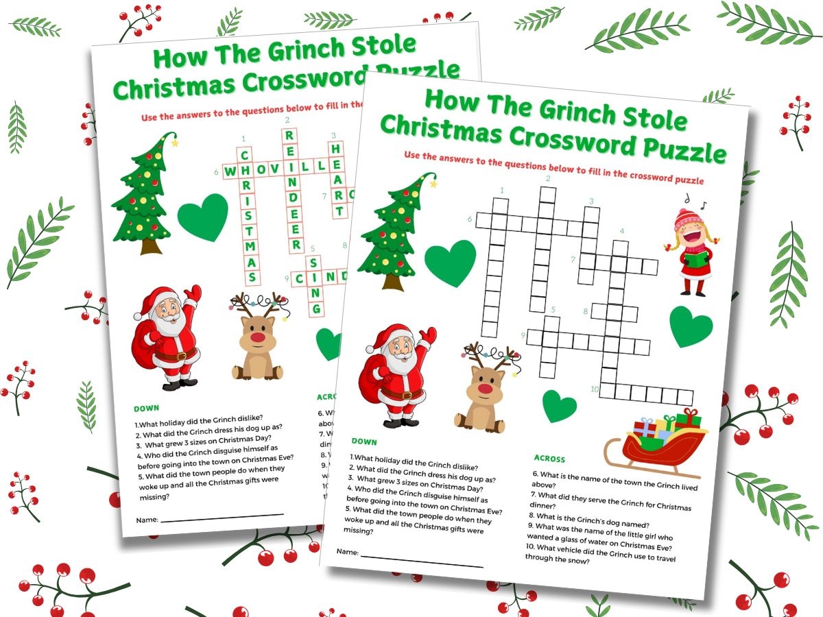 Free Printable The Grinch Word Games Free Printable The Grinch Word Games