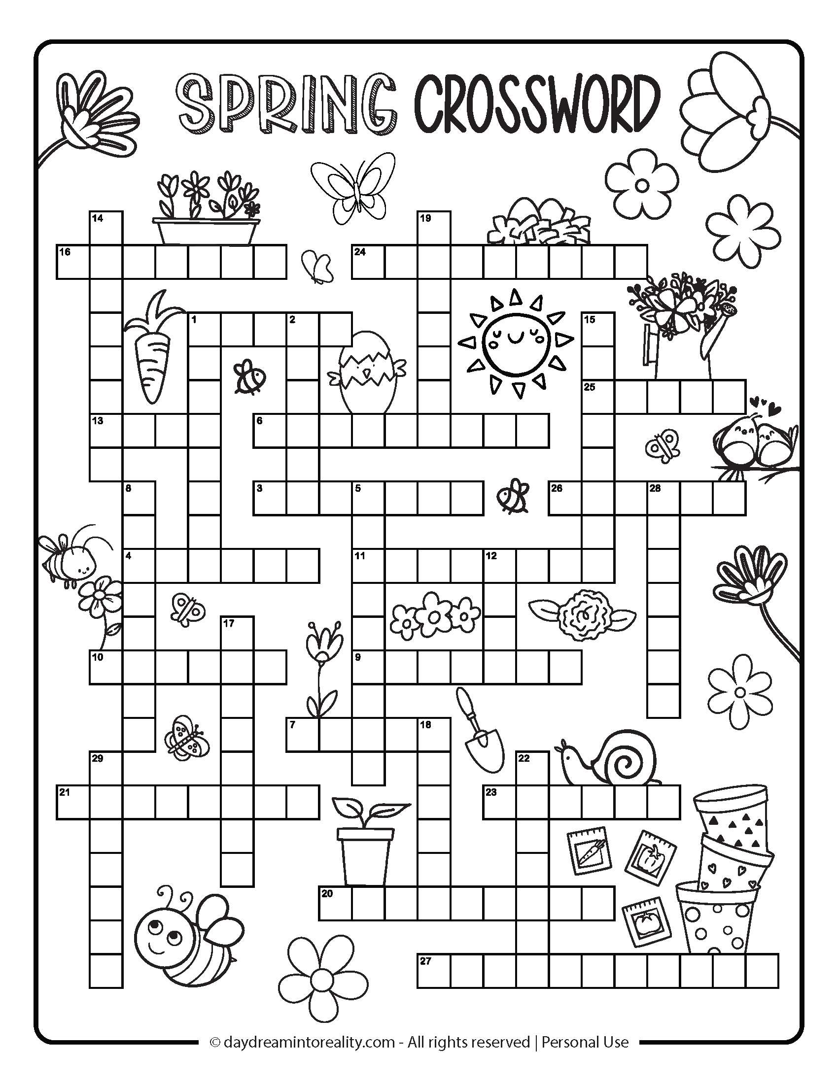 Free Spring Crossword PDF Printables Easy Medium Hard Advanced Daydream Into Reality Free Spring Crossword PDF Printables Easy Medium Hard Advanced Daydream Into Reality