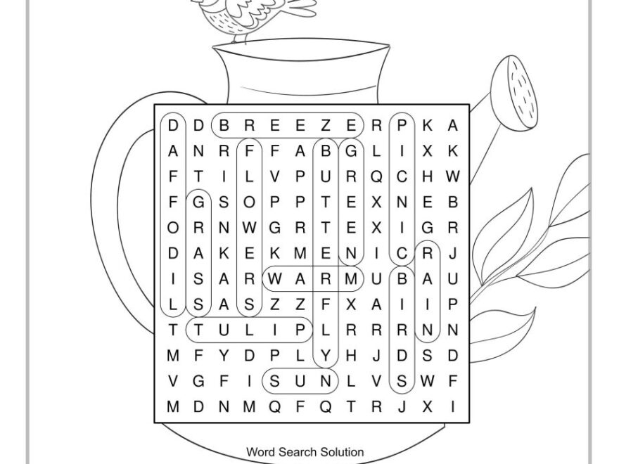 Free Spring Word Search Puzzles Printable PDFS Artsy Pretty Colors