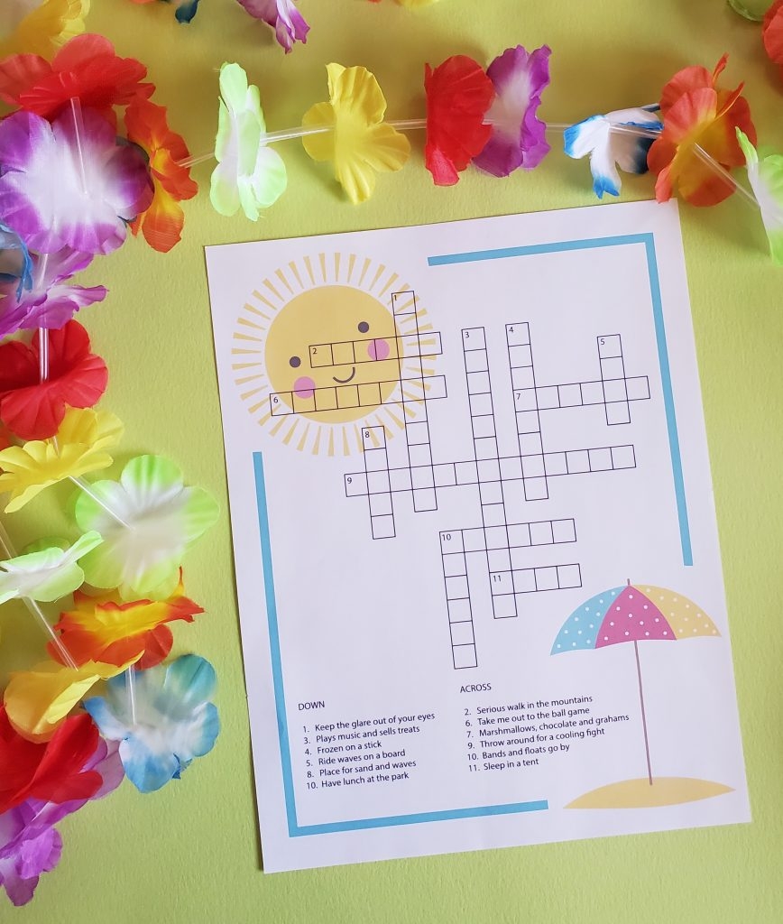 Summer Crossword Puzzle Free Printable Summer Crossword Puzzle Free Printable