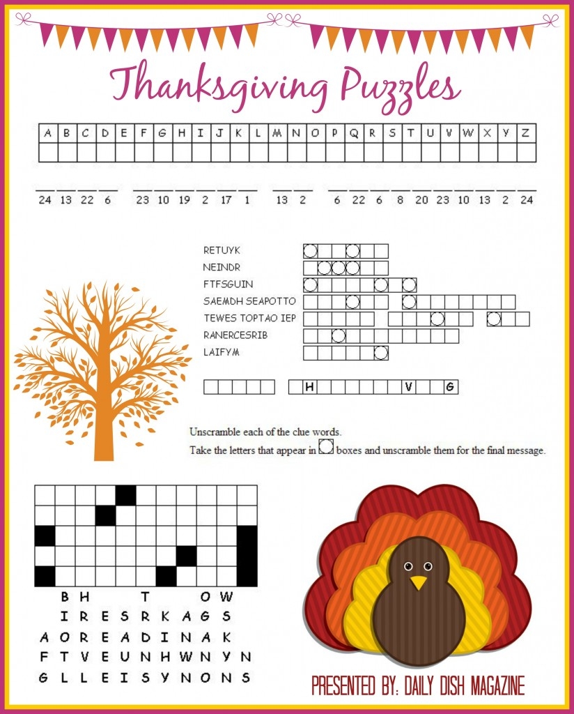 Free Thanksgiving Puzzle Printables 24 7 Moms Worksheets Library