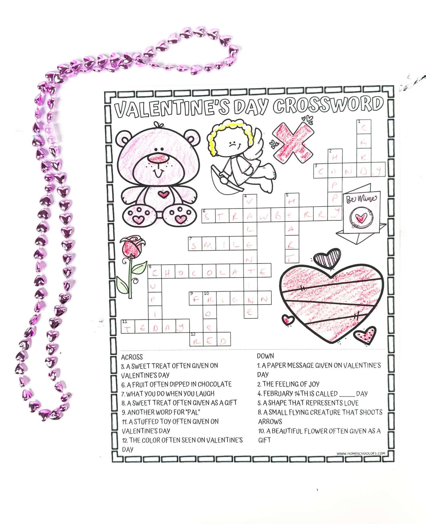 Valentine Crossword Printable Easy Valentine Crossword Printable Easy