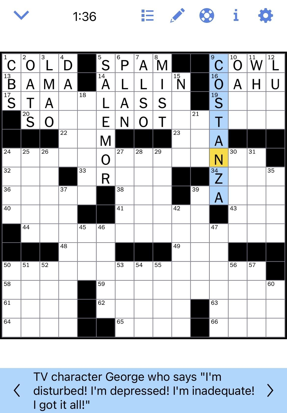 George Made The NYT Crossword R seinfeld George Made The NYT Crossword R seinfeld