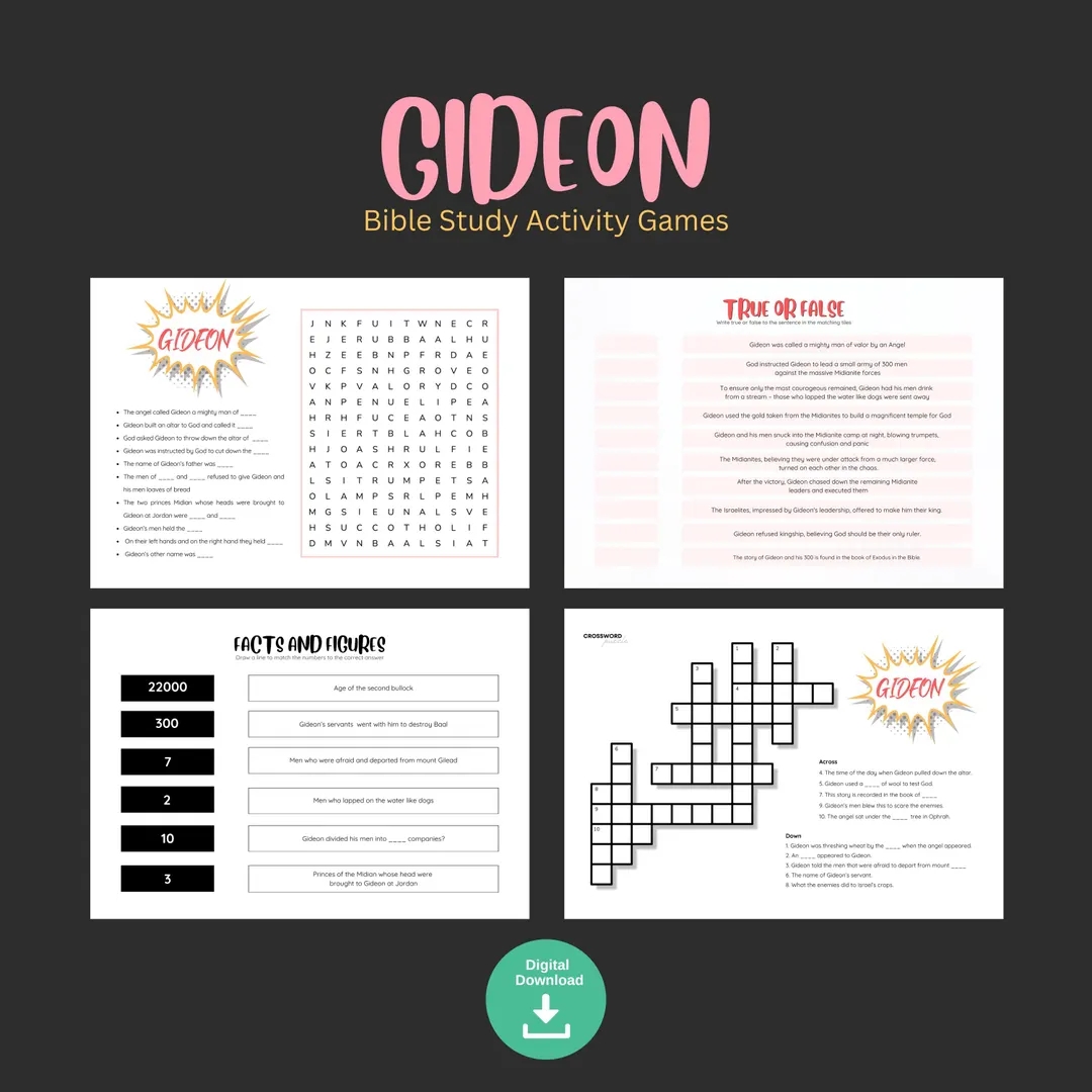 GIDEON Christian Teen Kid Crossword Puzzle Word Search Children Church Sunday School Lesson Activity Bible Study Quiz Game Etsy GIDEON Christian Teen Kid Crossword Puzzle Word Search Children Church Sunday School Lesson Activity Bible Study Quiz Game Etsy