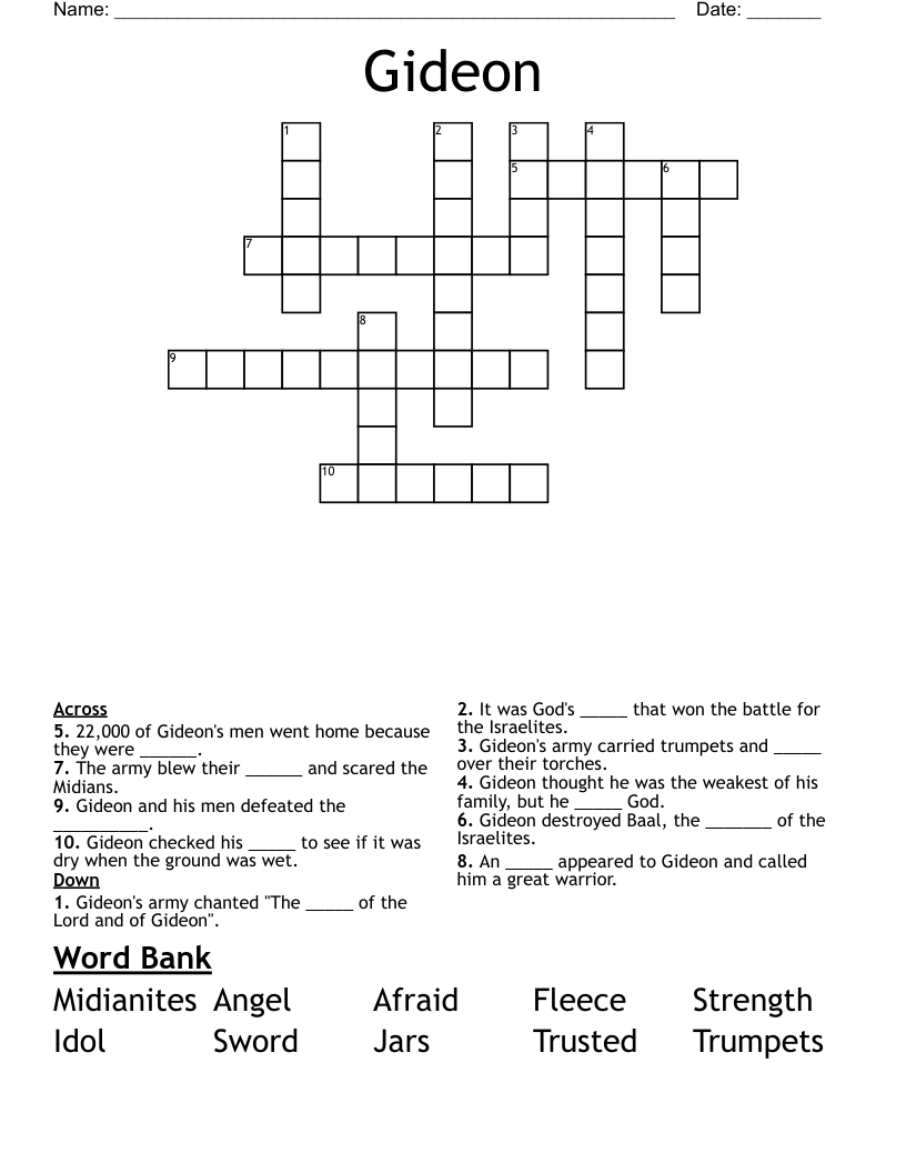 Gideon Word Search WordMint Gideon Word Search WordMint