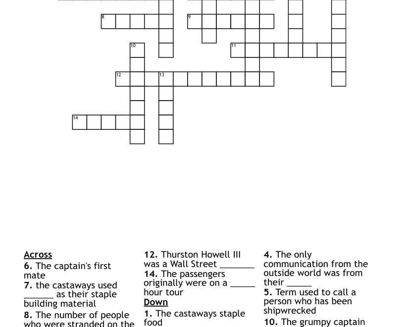Gilligan s Island Crossword WordMint