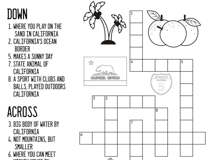 Golden State Crossword Beeloo Printable Crafts And Activities For Kids