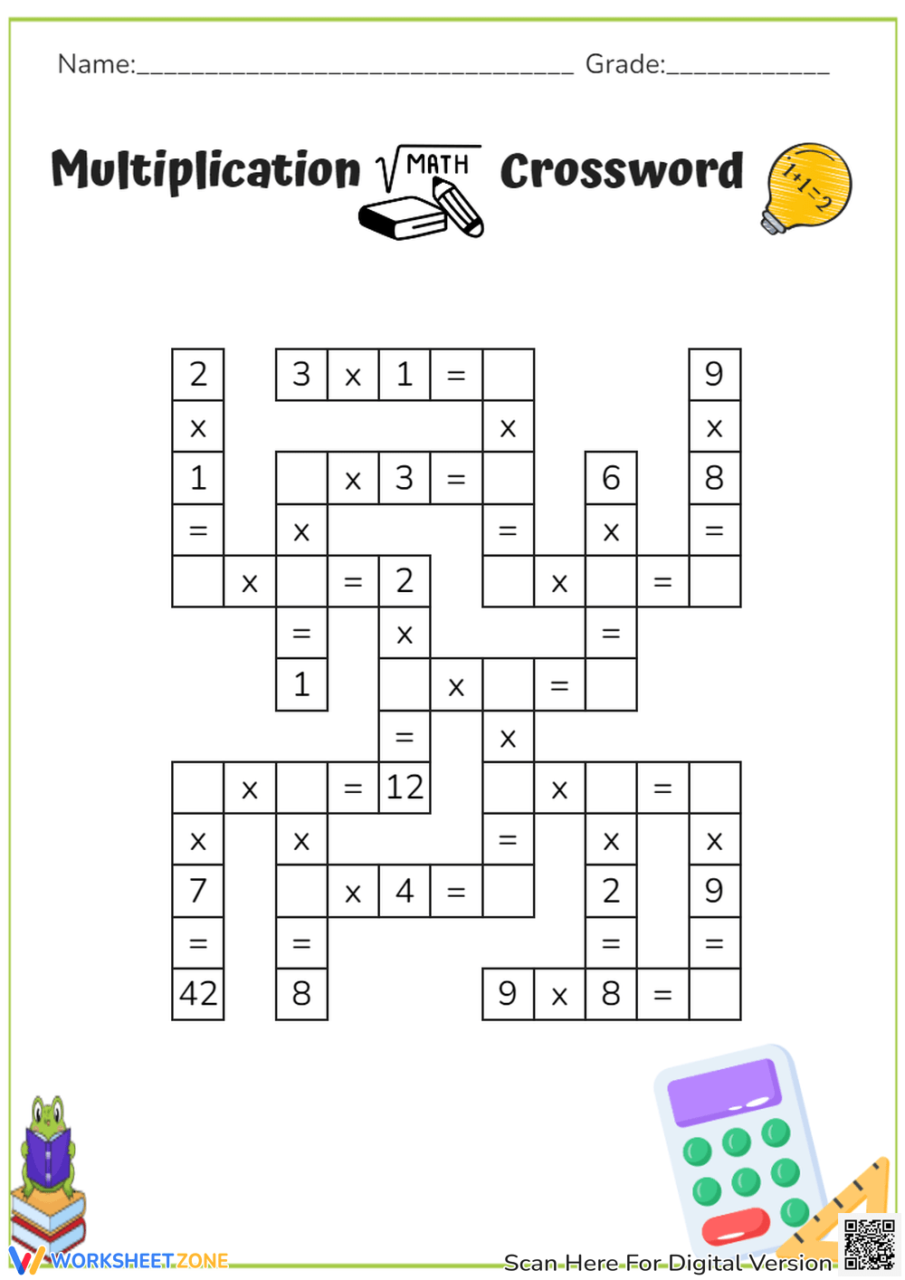 Grade 1 Math Crossword Puzzles Worksheets 2025 Grade 1 Math Crossword Puzzles Worksheets 2025