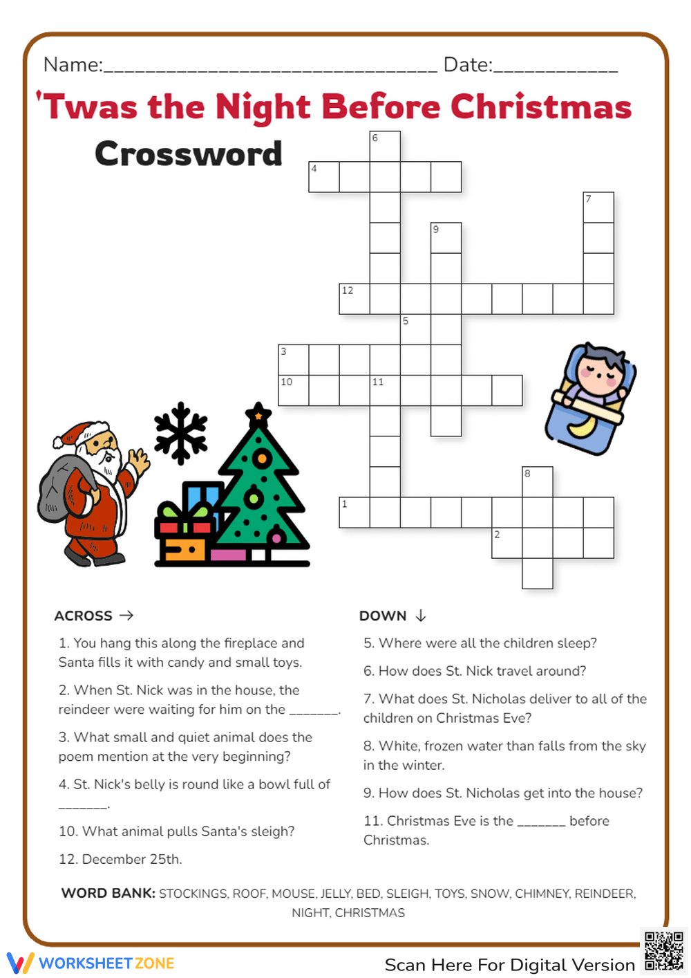 Grade 6 Christmas Crossword Puzzle Worksheets 2025 Grade 6 Christmas Crossword Puzzle Worksheets 2025