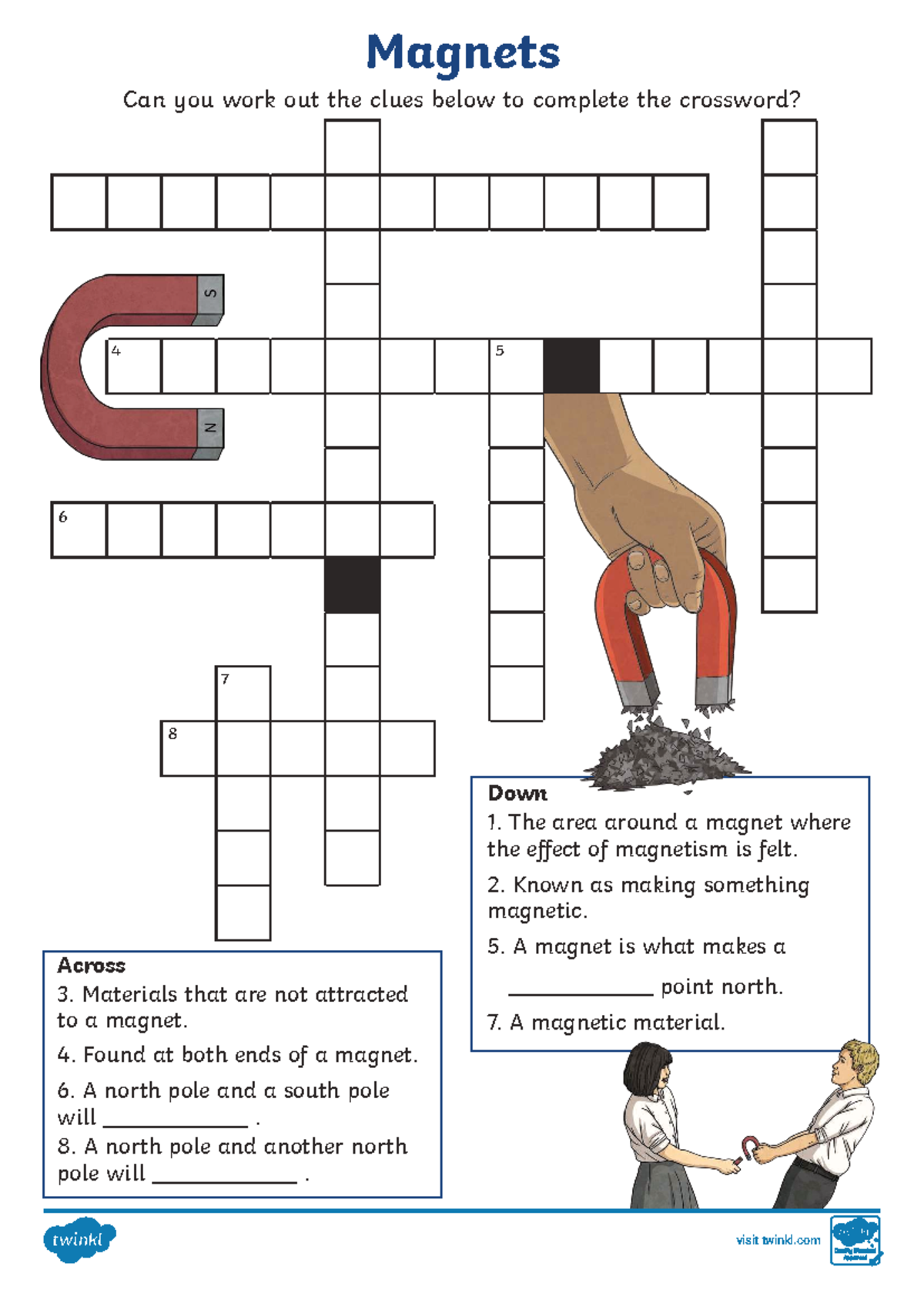 Printable Magnetism Crossword Puzzle