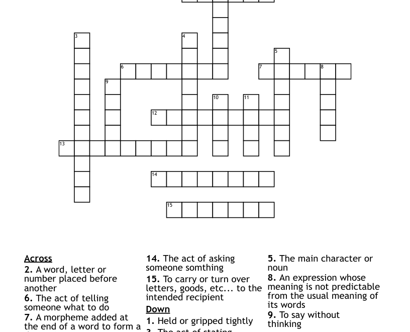 Grammar Vocab Crossword Puzzle WordMint