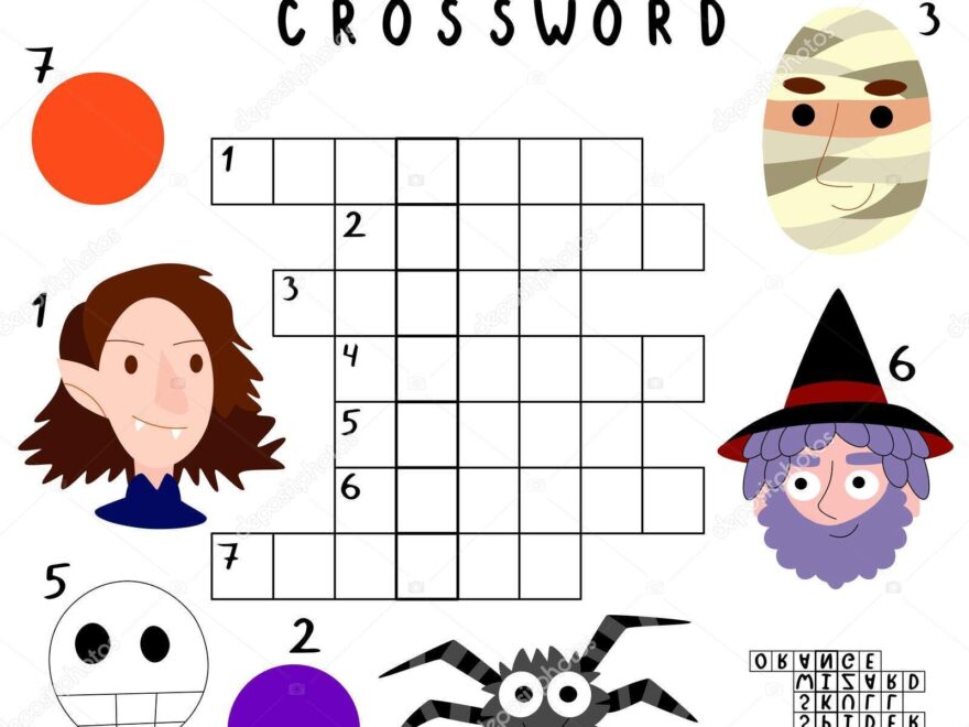 Halloween Crossword Kids Stock Vector Illustration Simple Printable Square Thematic Stock Vector By Funfish yandex ru 404262468