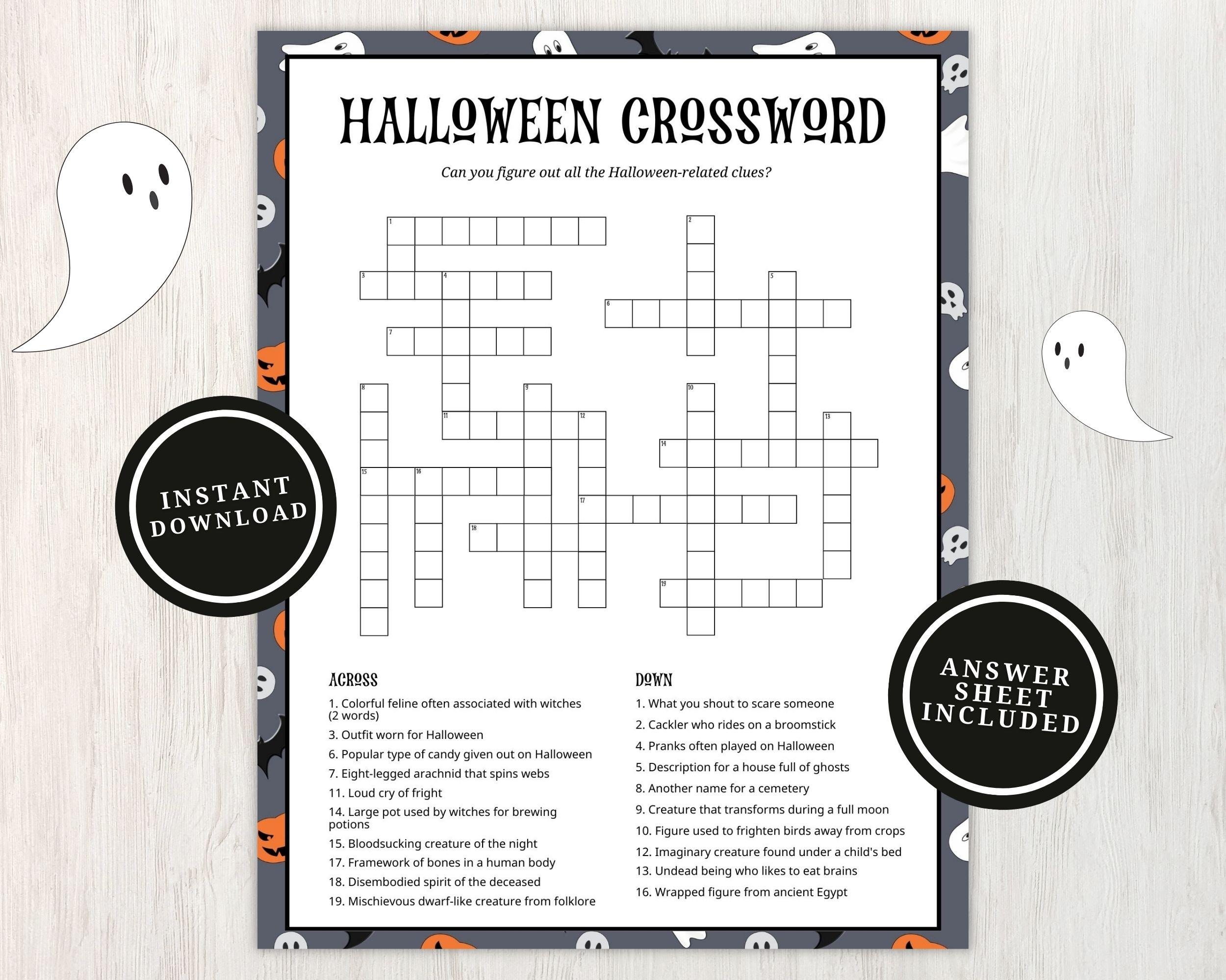 Halloween Crossword Printable Game For Kids And Adults 20 Halloween Crossword Clues To Solve Great Activity For Groups Instant Download Etsy Halloween Crossword Printable Game For Kids And Adults 20 Halloween Crossword Clues To Solve Great Activity For Groups Instant Download Etsy