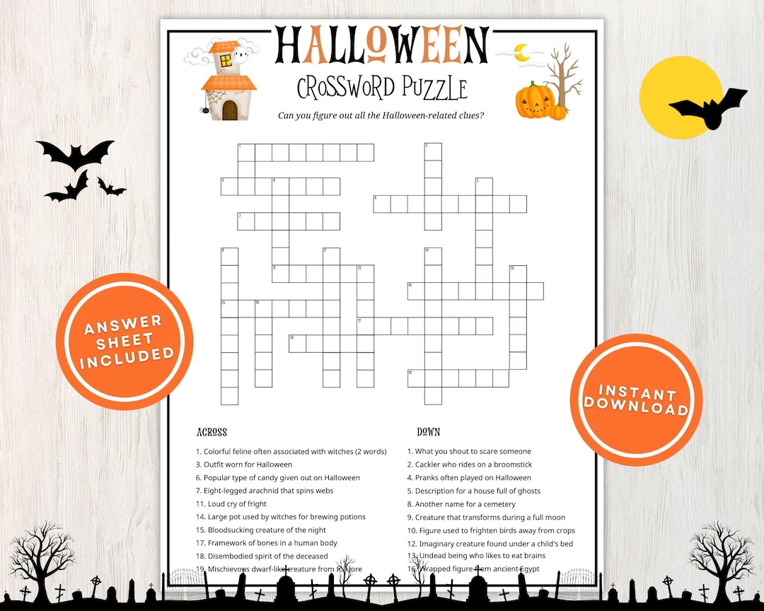 Halloween Crossword Puzzle For Kids And Adults Fun Printable Halloween Word Game Great For Parties Teens And Classrooms Instant Download Etsy Halloween Crossword Puzzle For Kids And Adults Fun Printable Halloween Word Game Great For Parties Teens And Classrooms Instant Download Etsy