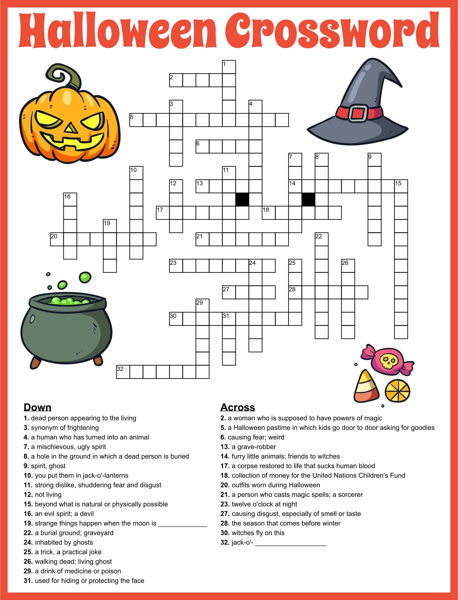 Halloween Crossword Puzzles 15 Free PDF Printables Printablee Halloween Crossword Puzzles 15 Free PDF Printables Printablee