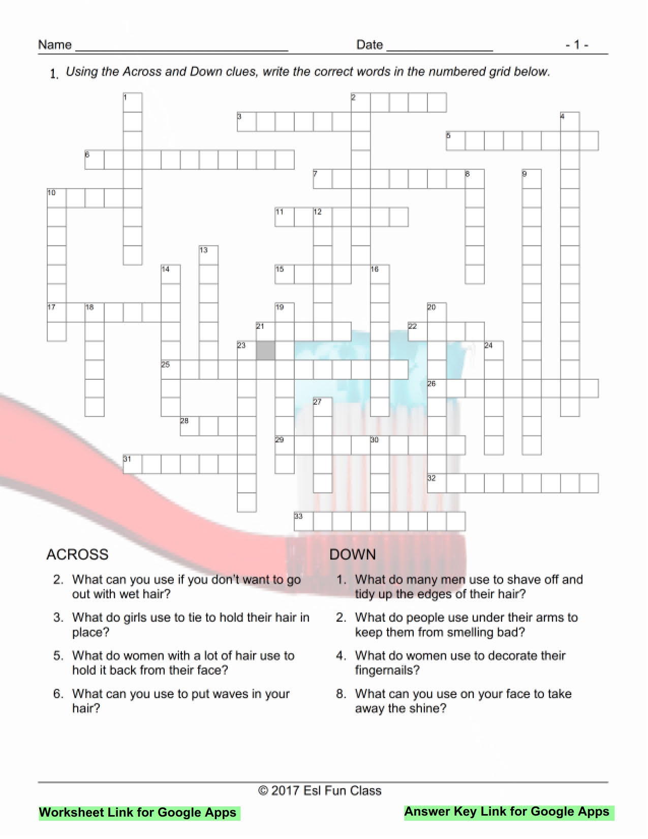 Health And Personal Hygiene Interactive Crossword Puzzle For Google Apps Teaching Resources Health And Personal Hygiene Interactive Crossword Puzzle For Google Apps Teaching Resources