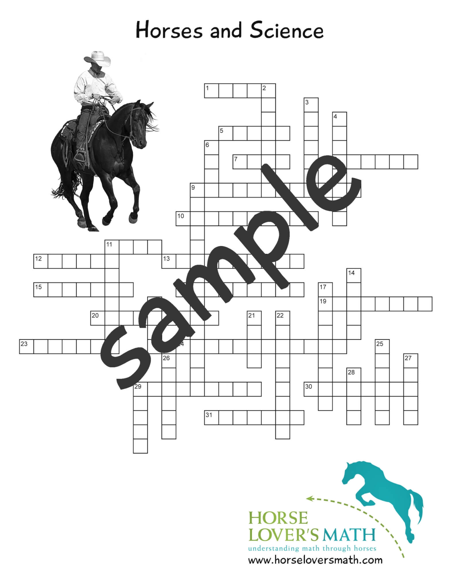 Horses And Science Crossword Puzzle Horse Lover s Math Horses And Science Crossword Puzzle Horse Lover s Math