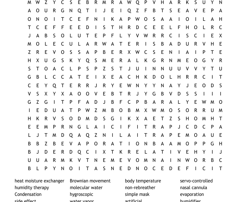 Humidity Word Search WordMint
