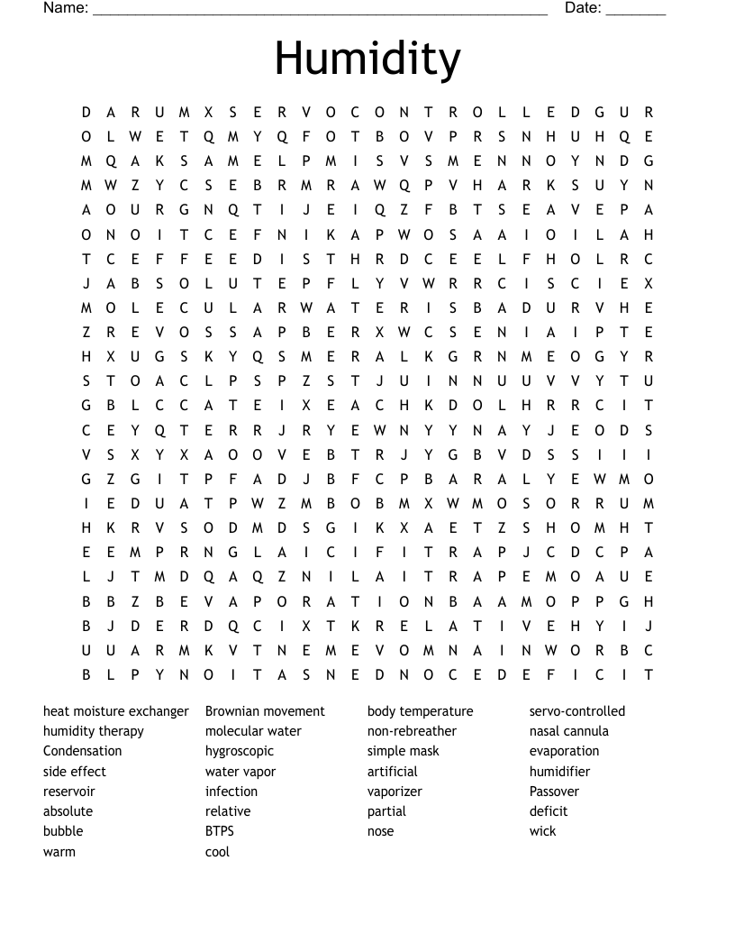 Humidity Word Search WordMint Humidity Word Search WordMint