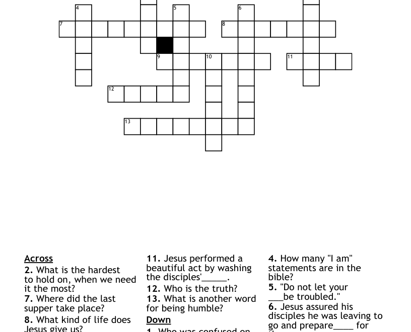 I Am The Way The Truth And The Life Crossword WordMint