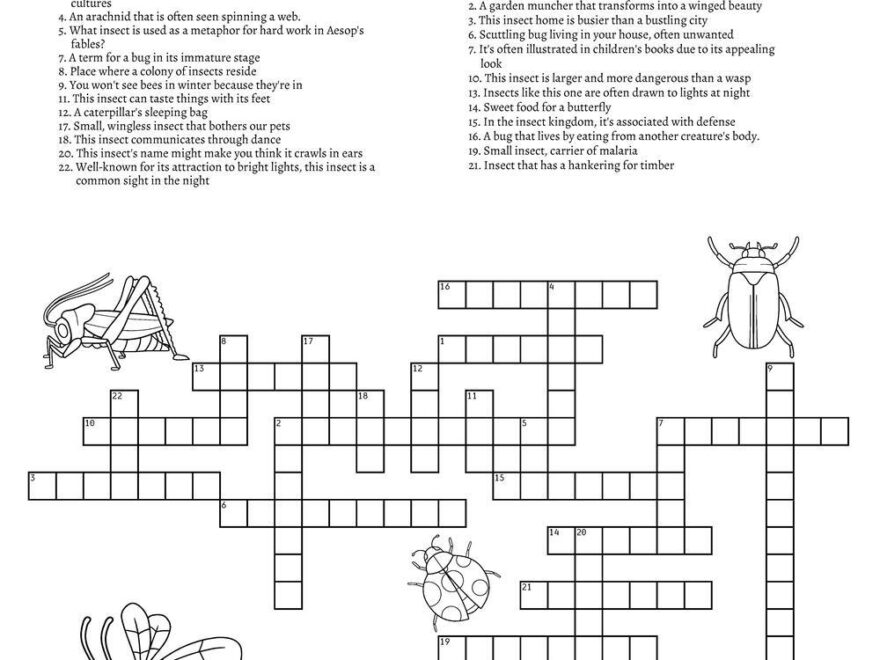 Insect themed Crossword Puzzles Beeloo Printable Crafts And Activities For Kids