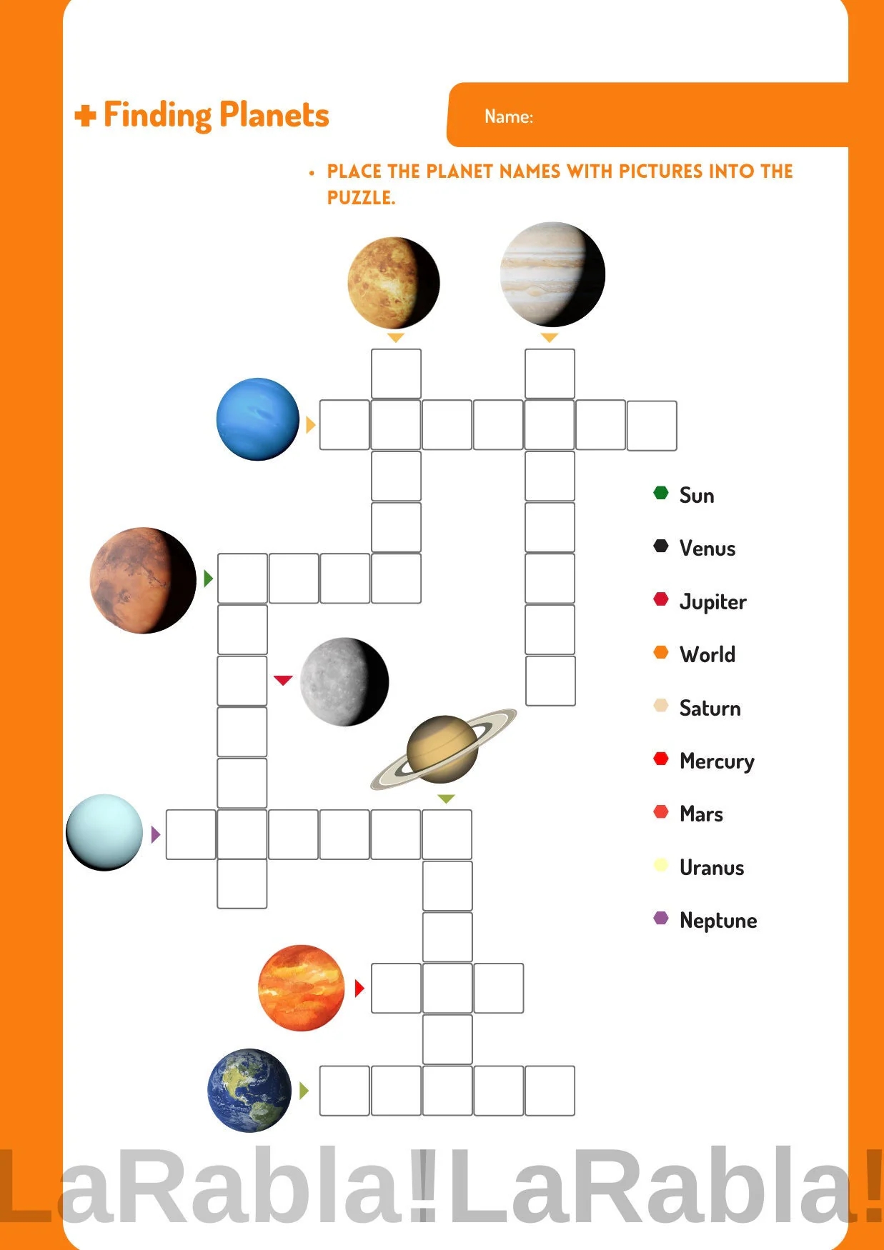 Interactive Solar System Crossword Puzzle For Kids Learn Planet Names With Fun Images Space For Kids Etsy