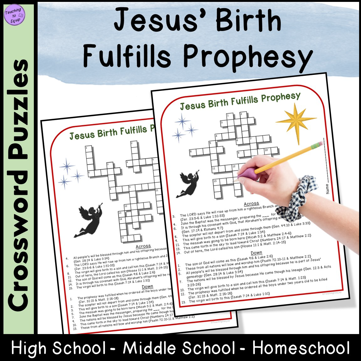 Jesus Birth Fulfills Bible Prophesy Christmas Crossword Puzzle Activity Made By Teachers Jesus Birth Fulfills Bible Prophesy Christmas Crossword Puzzle Activity Made By Teachers
