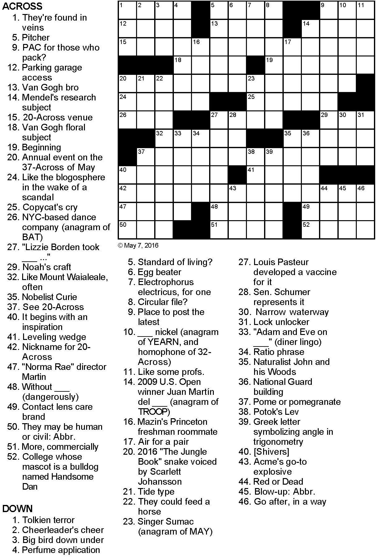 Julep Crossword Puzzle