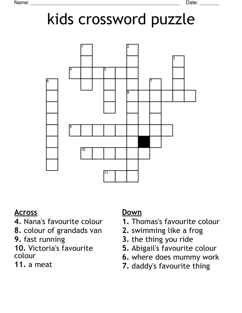 Kids Crossword Puzzle WordMint Worksheets Library Kids Crossword Puzzle WordMint Worksheets Library