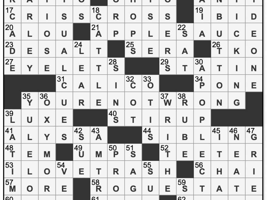 L A Times Crossword Corner Saturday June 22 2024 Wendy L Brandes John Lieb