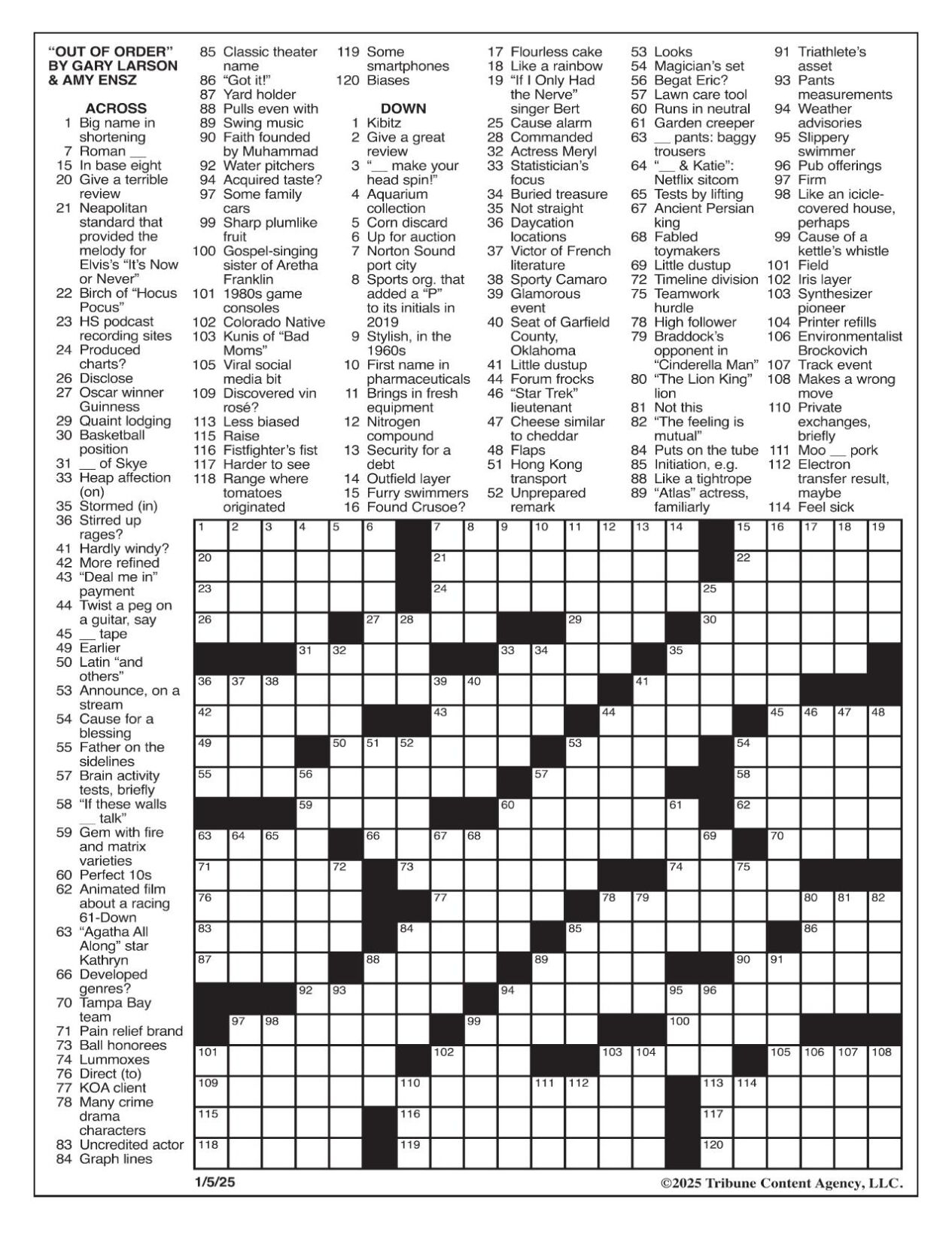LA Times Crossword Jan 5 2025 Crosswords Yakimaherald LA Times Crossword Jan 5 2025 Crosswords Yakimaherald