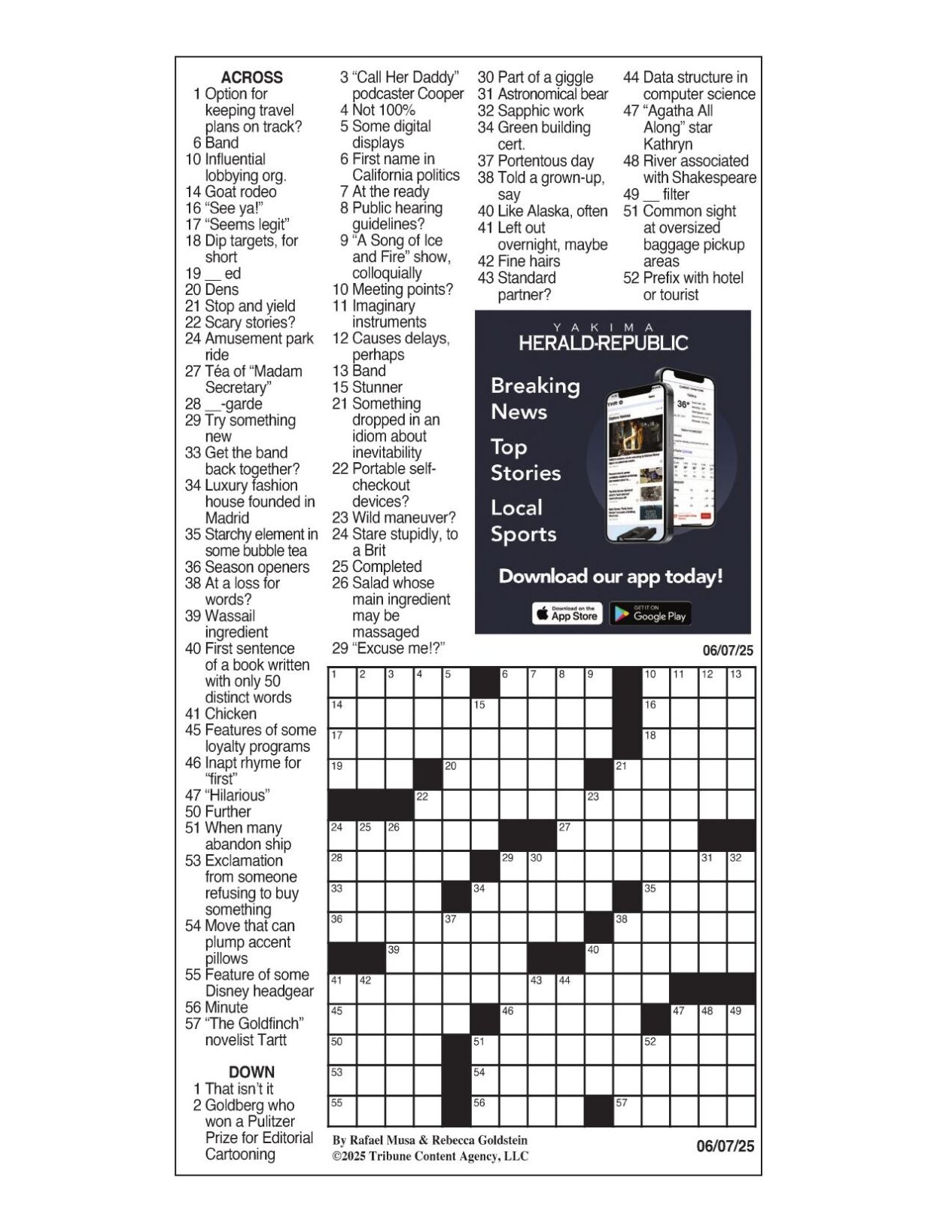 LA Times Crossword June 7 2025 Crosswords Yakimaherald LA Times Crossword June 7 2025 Crosswords Yakimaherald